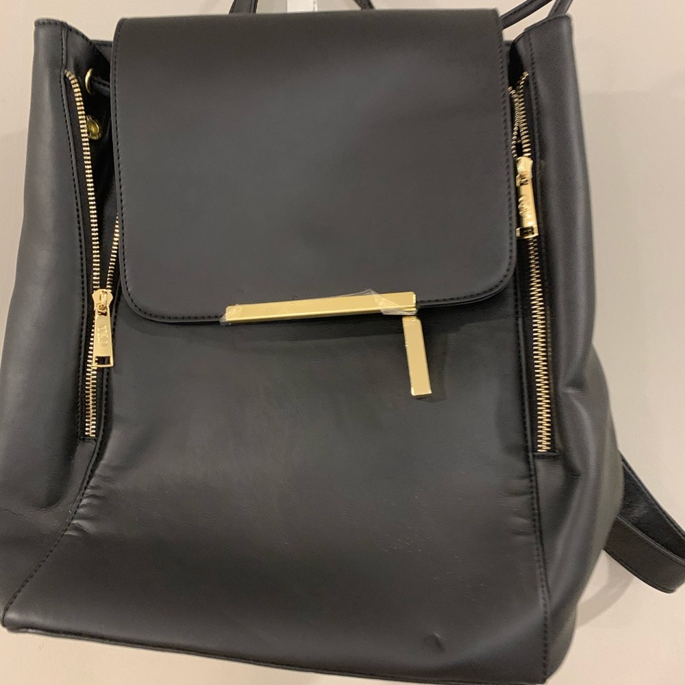 Amazon Black Faux Leather Backpack